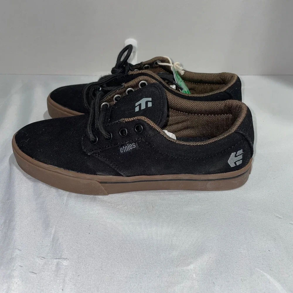 Etnies Jameson 2 Eco Skate Shoes Black‎ Gum Canvas Mens 5 Womens 6.5 NEW